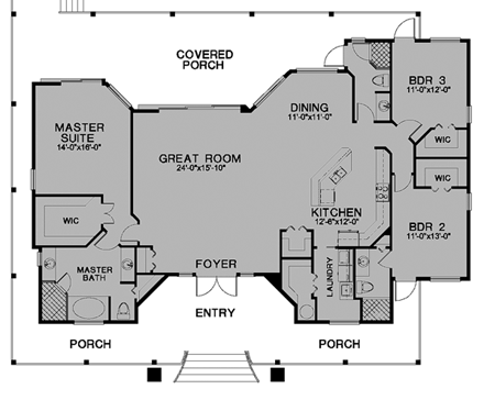 House Plan 58948 First Level Plan