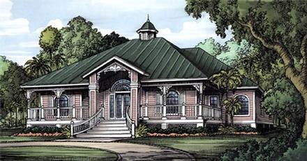 Florida One-Story Elevation of Plan 58948