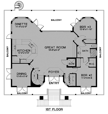 House Plan 58952 Second Level Plan