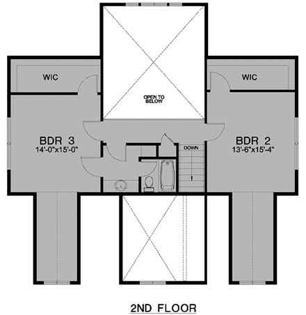 House Plan 58954 Second Level Plan