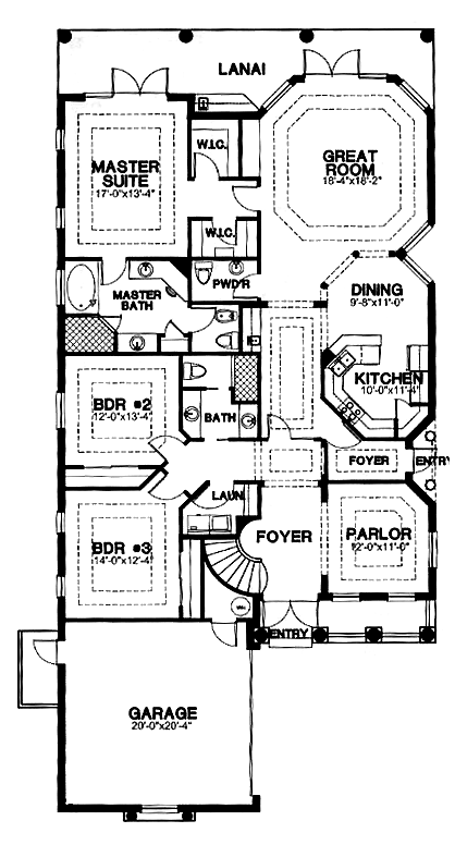 House Plan 58968 First Level Plan