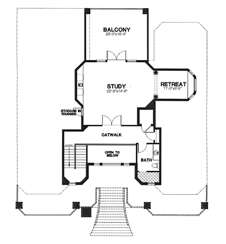 House Plan 58975 Second Level Plan