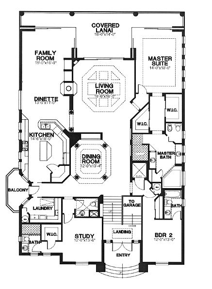 House Plan 58976 Second Level Plan