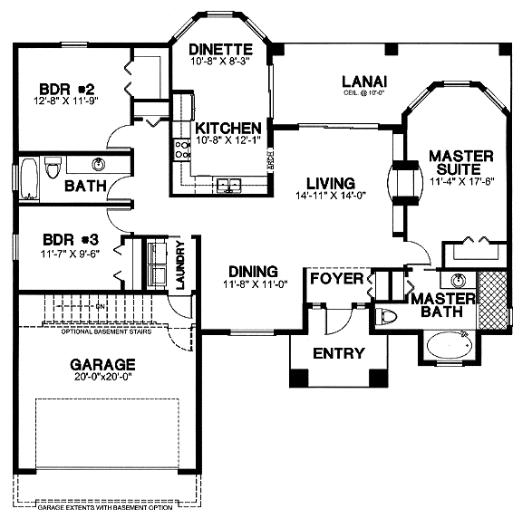 European One-Story Level One of Plan 58981