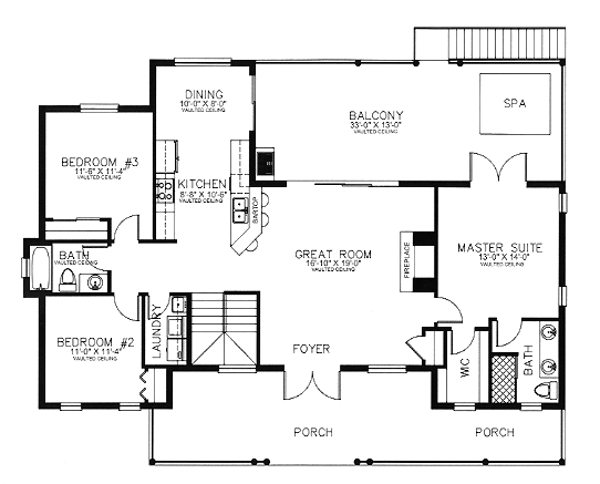 Cabin Log Level One of Plan 58982