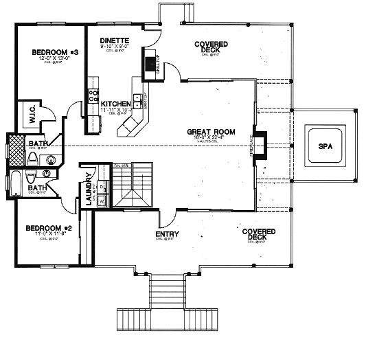 Cabin Log Level One of Plan 58985