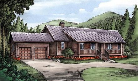 One-Story Ranch Elevation of Plan 58987