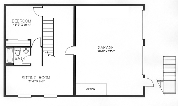 Contemporary Lower Level of Plan 58988