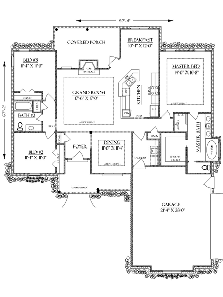 House Plan 58991 First Level Plan