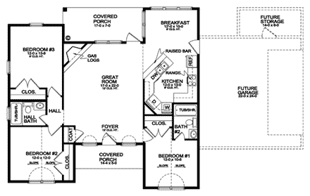 House Plan 59001 First Level Plan