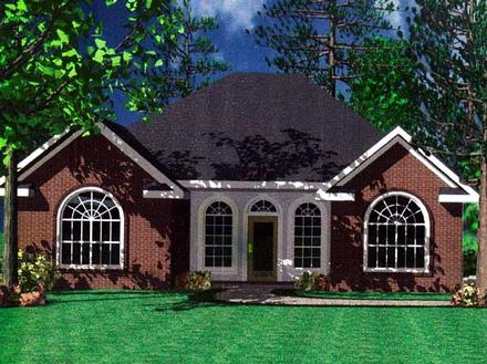 Bungalow Cottage European Traditional Elevation of Plan 59001