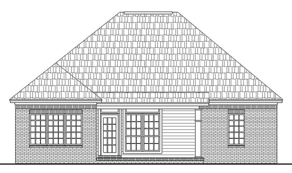 Bungalow Cottage European Traditional Rear Elevation of Plan 59001