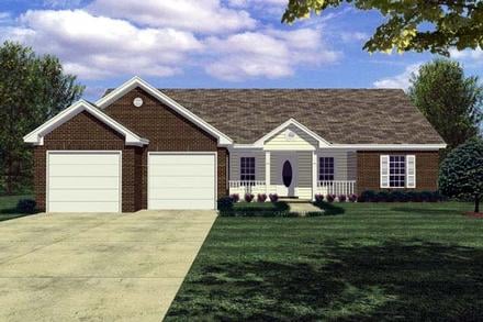 Cottage Ranch Traditional Elevation of Plan 59003