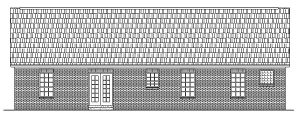 Cottage Ranch Traditional Rear Elevation of Plan 59003