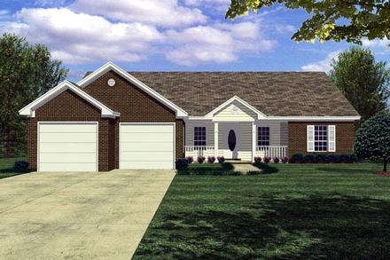Cottage Ranch Traditional Elevation of Plan 59004