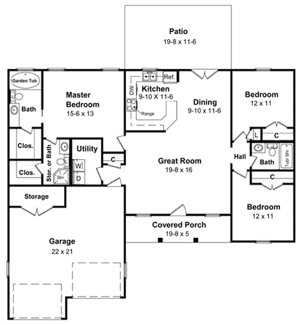 House Plan 59005 First Level Plan