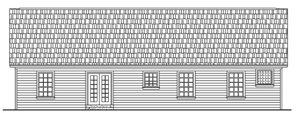 Country Ranch Traditional Rear Elevation of Plan 59005