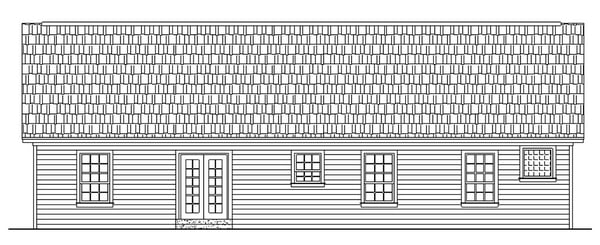 Ranch Traditional Rear Elevation of Plan 59006