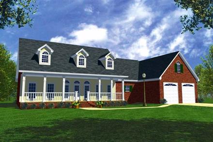 Country Ranch Southern Traditional Elevation of Plan 59012