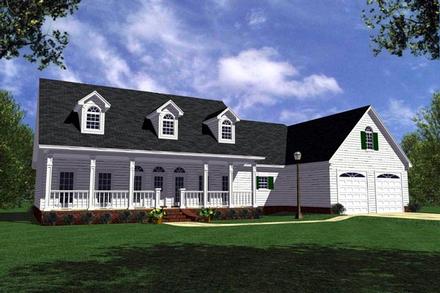Country Farmhouse Ranch Elevation of Plan 59013