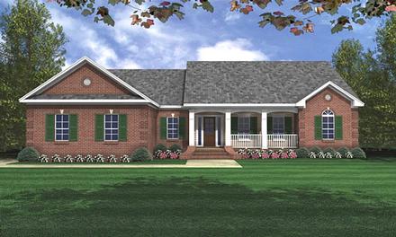 Country Ranch Traditional Elevation of Plan 59017