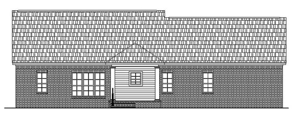 Country Ranch Traditional Rear Elevation of Plan 59017