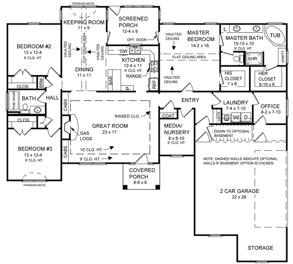 European Ranch Traditional Level One of Plan 59021