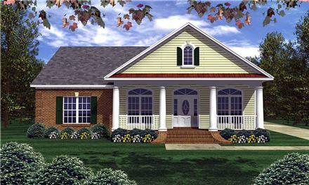 Colonial Southern Traditional Elevation of Plan 59022