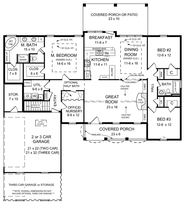 House Plan 59024 Level One