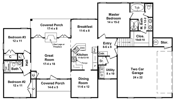 European Ranch Traditional Level One of Plan 59026