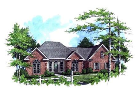 European Ranch Traditional Elevation of Plan 59026