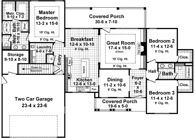 Cottage Country Craftsman Level One of Plan 59027