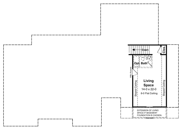 European French Country Ranch Traditional Level Two of Plan 59031