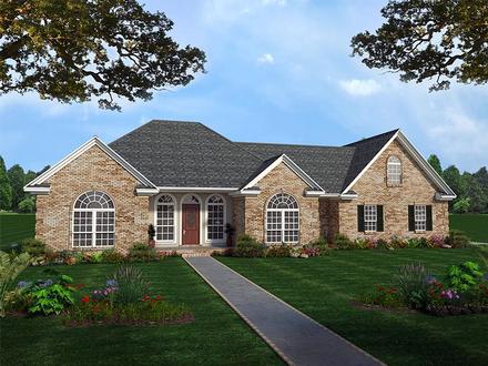 European French Country Ranch Traditional Elevation of Plan 59031