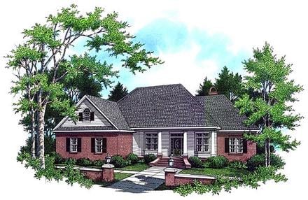 Country European French Country Traditional Elevation of Plan 59034