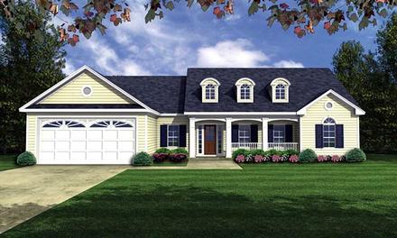 Country European Ranch Traditional Elevation of Plan 59035