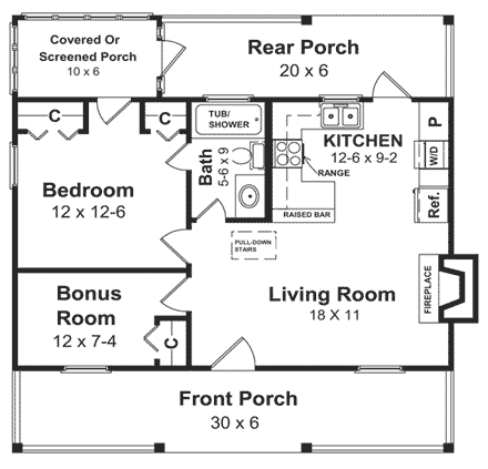 House Plan 59039 First Level Plan