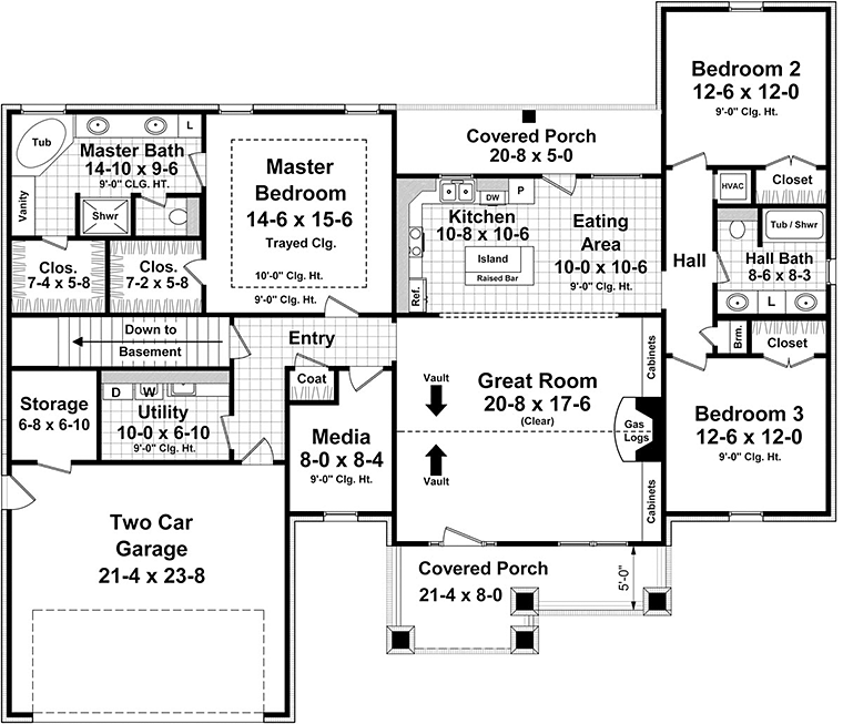 Bungalow Cottage Craftsman Level One of Plan 59042