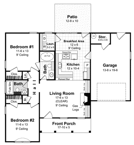 House Plan 59044 First Level Plan