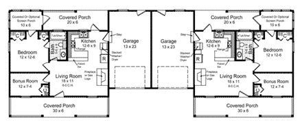 Multi-Family Plan 59046 First Level Plan