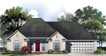 Acadian Bungalow European Ranch Traditional Elevation of Plan 59047