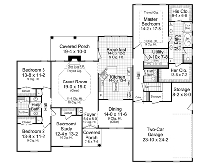 House Plan 59049 First Level Plan