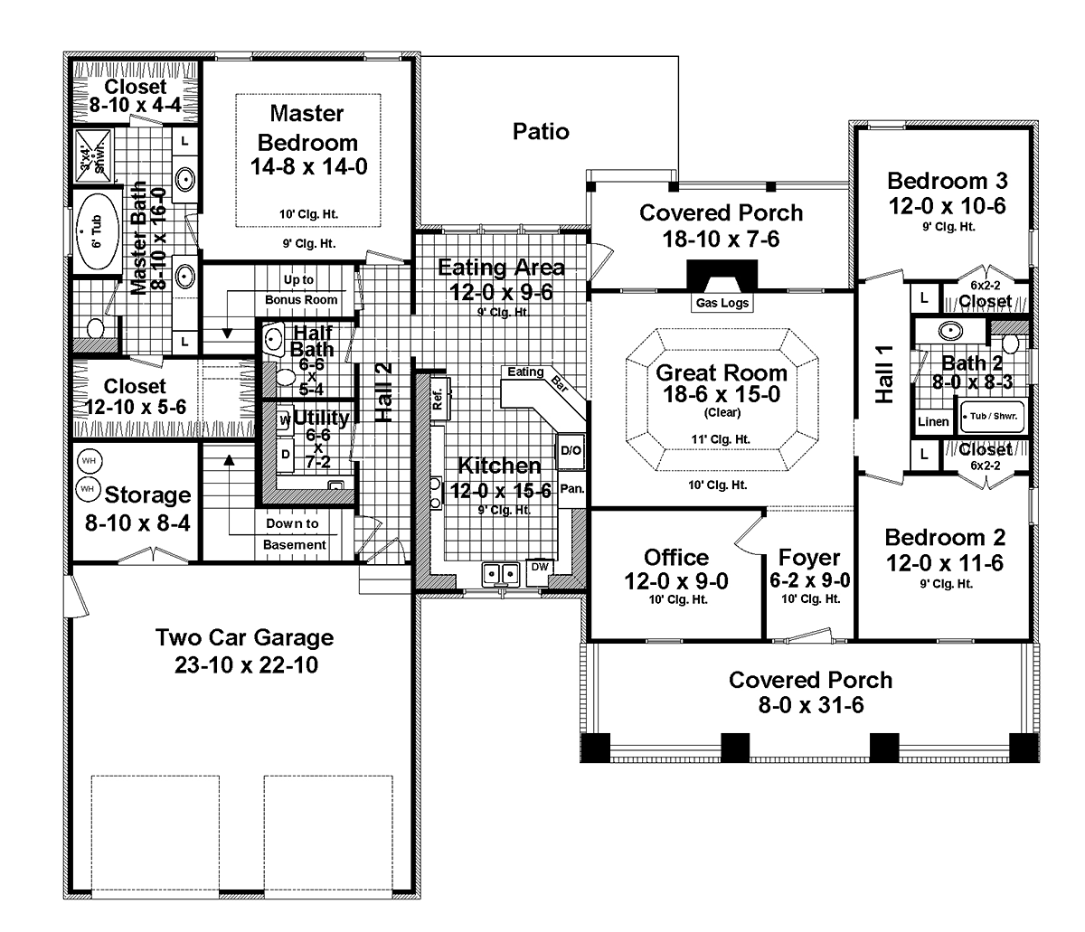 Cottage Country Craftsman Level One of Plan 59054