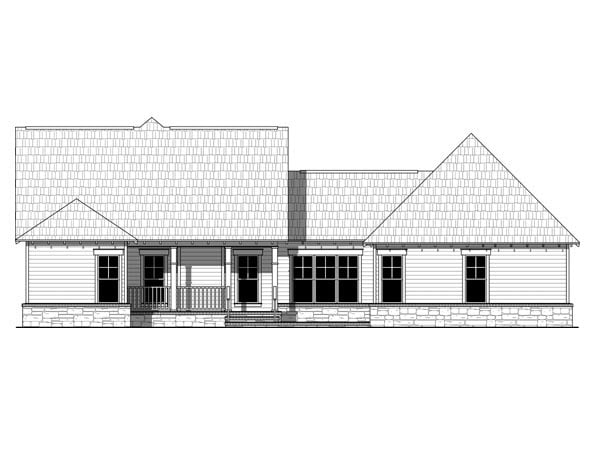 Cottage Country Craftsman Rear Elevation of Plan 59054