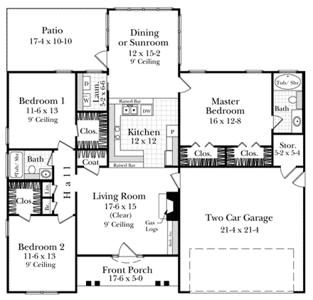 House Plan 59056 First Level Plan