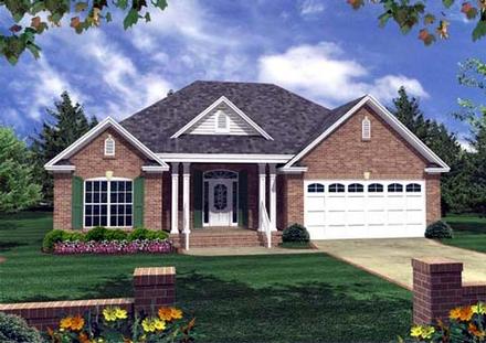 Cottage Country Southern Traditional Elevation of Plan 59056