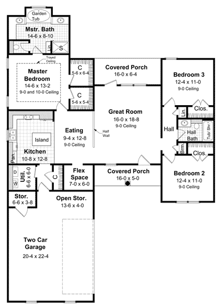 House Plan 59058 First Level Plan