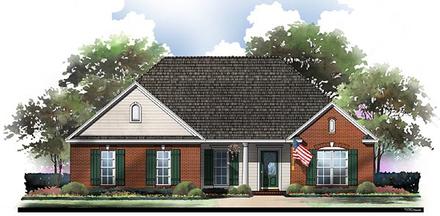 Country European Ranch Traditional Elevation of Plan 59058
