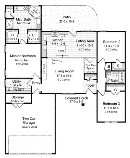 House Plan 59062 First Level Plan