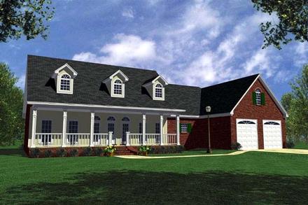 Country Farmhouse Ranch Traditional Elevation of Plan 59067